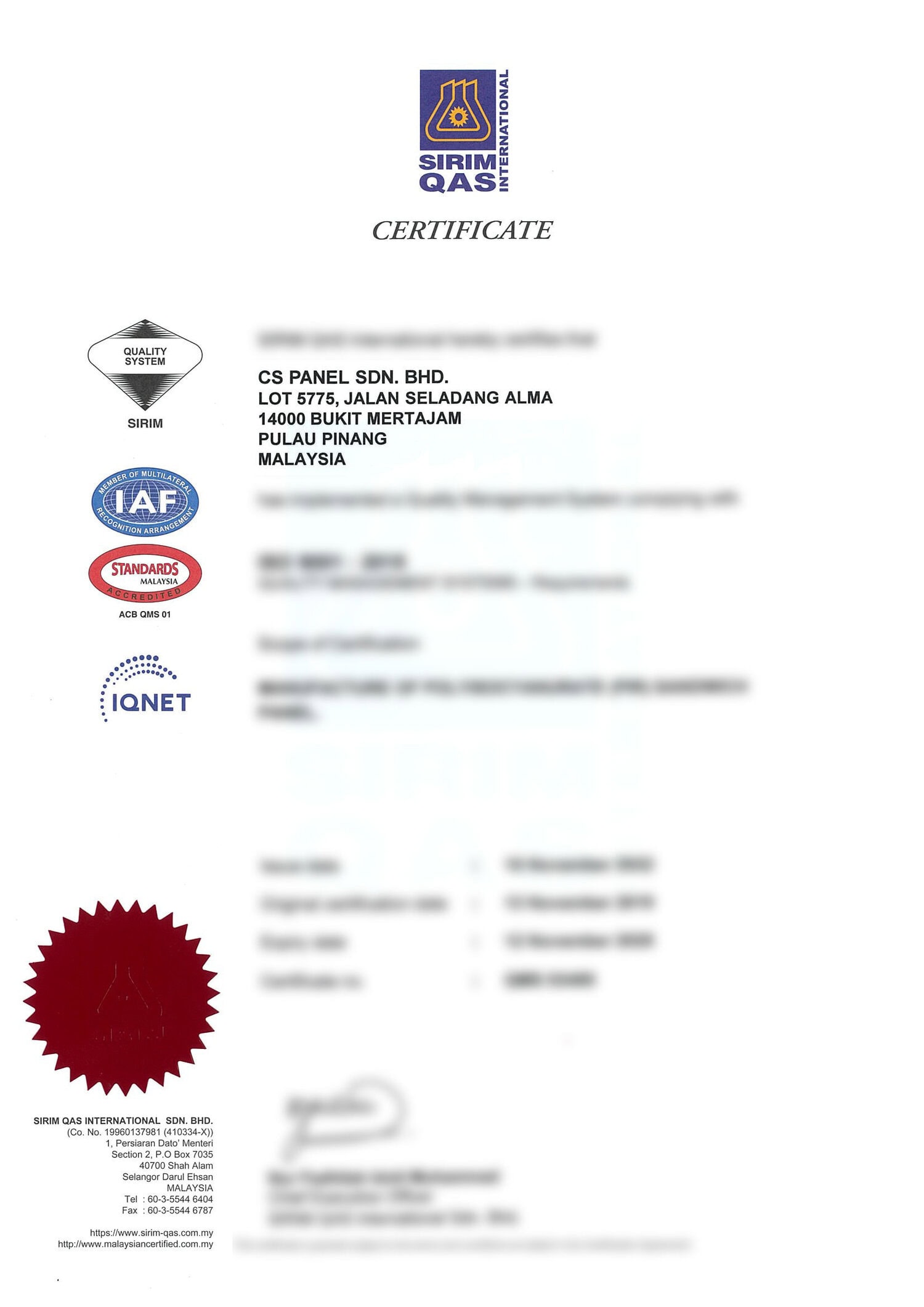 CSP ISO 9001 2015