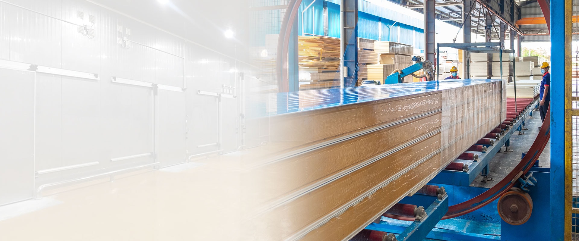 Cold room sandwich panel production line in factory - CS Panel